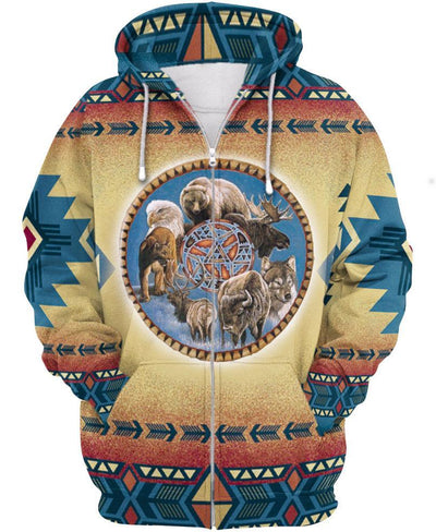 Native Animal Spirit 3D Hoodie - Native American Pride Shop