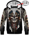 Native American Skull 3D Hoodie - Native American Pride Shop