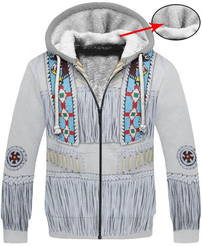 Blue & White Pattern 3D Hoodie - Native American Pride Shop