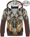 Brown Native Bead Dreamcatcher 3D Hoodie - Native American Pride Shop