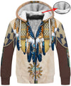 Blue Feather Pattern 3D Hoodie - Native American Pride Shop