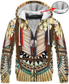 White Bead Pattern 3D Hoodie - Native American Pride Shop