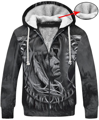 Thoughtful Face 3D Hoodie - Native American Pride Shop