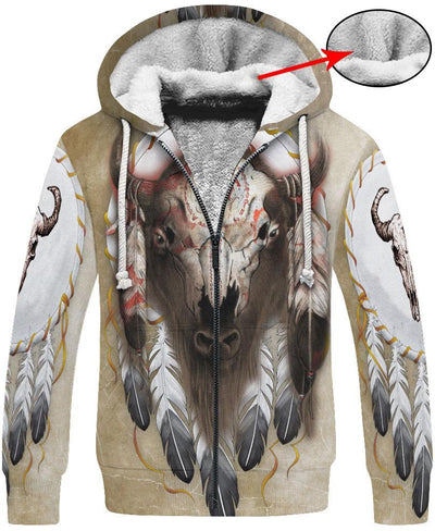 Native Buffalo Skull 3D Hoodie - Native American Pride Shop