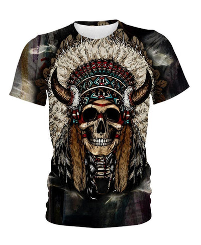 Unique Native Skull 3D Hoodie - Native American Pride Shop