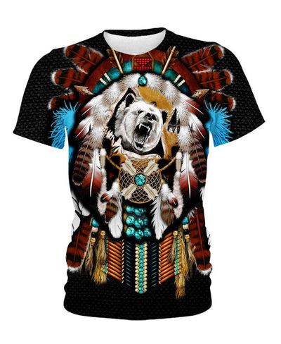 Native Bear Motifs 3D Hoodie - Native American Pride Shop