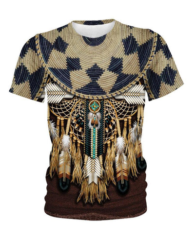 Brown Native Bead Dreamcatcher 3D Hoodie - Native American Pride Shop