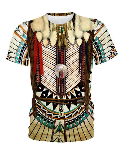 White Bead Pattern 3D Hoodie - Native American Pride Shop