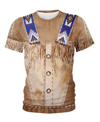 Native Buckskin Beaded 3D Hoodie - Native American Pride Shop