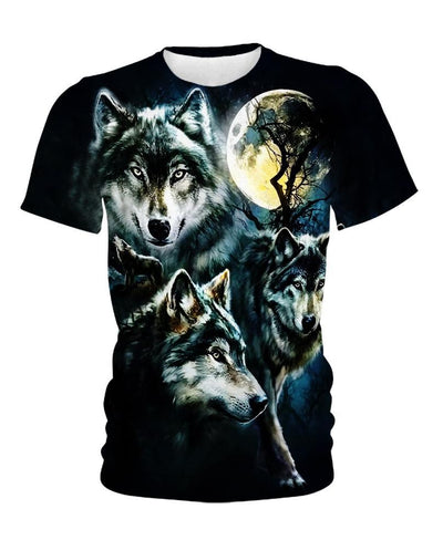 Wolf Night Moon 3D Hoodie - Native American Pride Shop