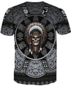 Skull Chief Pattern Native American All Over Printed Shirt WCS