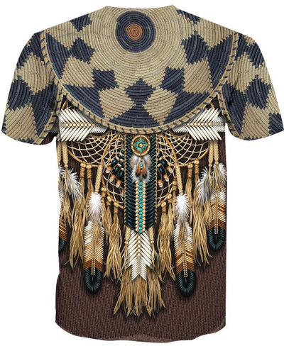 Brown Native Bead Dreamcatcher 3D Hoodie - Native American Pride Shop