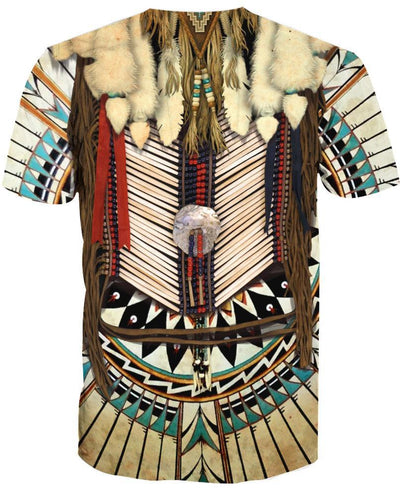 White Bead Pattern 3D Hoodie - Native American Pride Shop