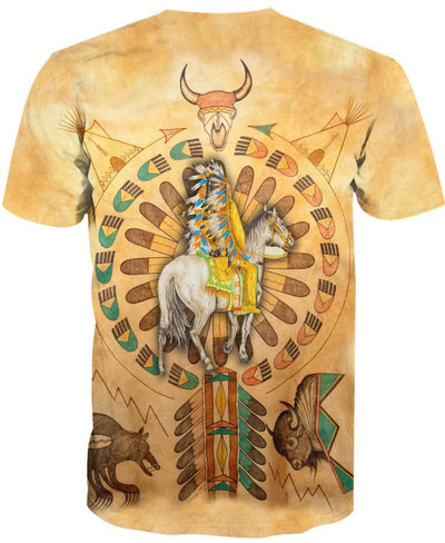 Yellow Native Horse 3D Hoodie - Native American Pride Shop