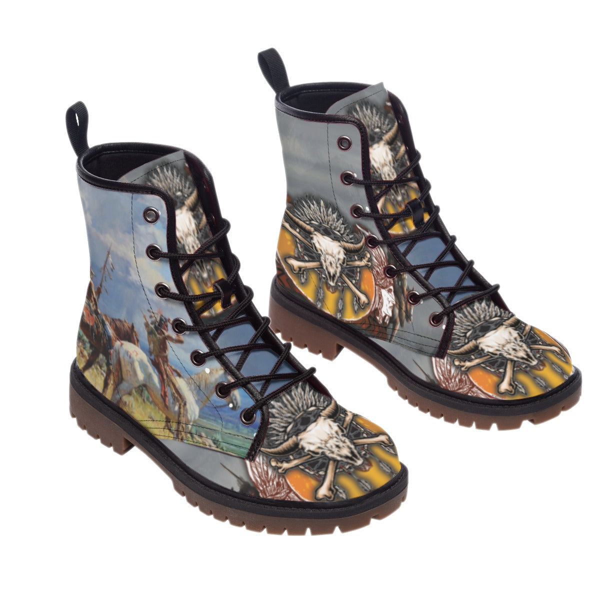 Skull Warrior Leather Martin Short Boots WCS