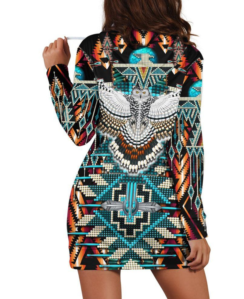 Native Pattern Owl Hoodie Dress WCS