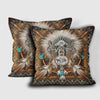 Brown Wolf DreamCatcher Native American Pillow Cover WCS