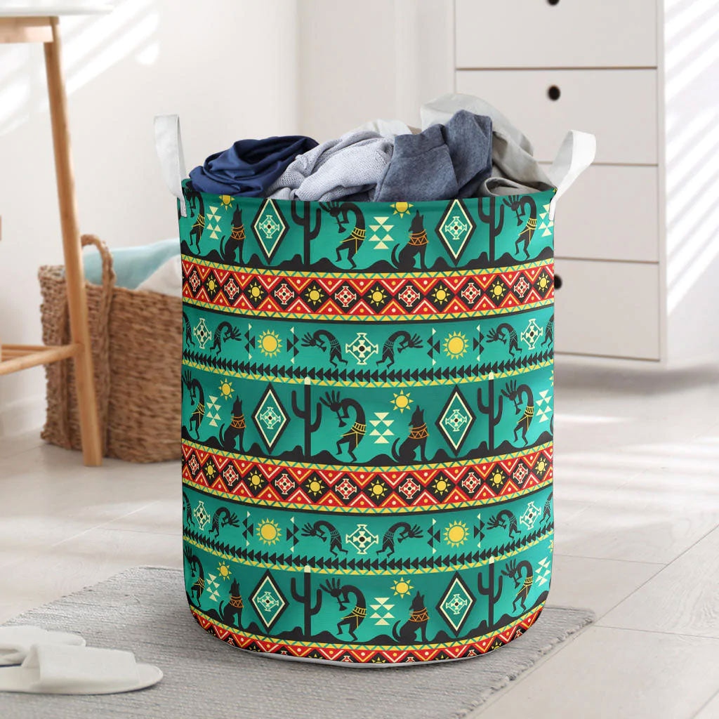 Kokopelli Myth Green Laundry Basket WCS