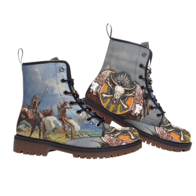 Skull Warrior Leather Martin Short Boots WCS