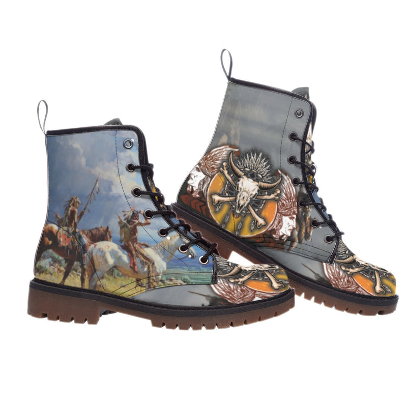 Skull Warrior Leather Martin Short Boots WCS