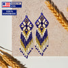 SALE 30% OFF - Blue Seed Beaded Handmade Earrings For Women