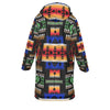 Native American Culture Pattern Horn Button Long Fleece Windbreaker WCS