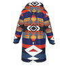 Native American Shape Horn Button Long Fleece Windbreaker WCS