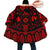 Native American Red Pattern Horn Button Long Fleece Windbreaker WCS