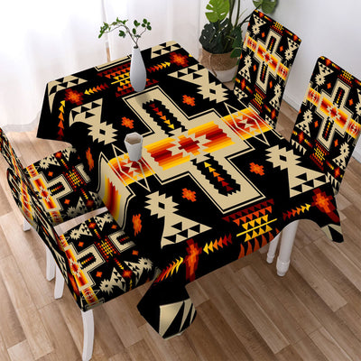 Black Tribe Design Native American Tablecloth - Chair cover WCS