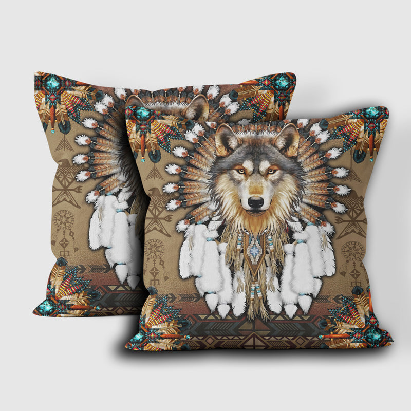 Wolf Native American Pillow Cover WCS