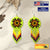 SALE 30% OFF - Green Fire Color Flower Round Beaded Handmade Earrings For Women