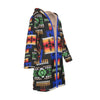 Native American Culture Pattern Horn Button Long Fleece Windbreaker WCS