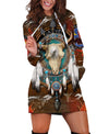 Native Bison Skull Hoodie Dress WCS