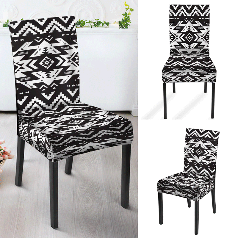 Blackwhite Pattern Design Native American Tablecloth - Chair cover WCS