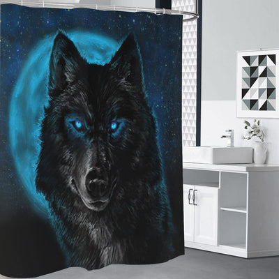 Black Wolf Native American Shower Curtains WCS