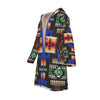 Native American Culture Pattern Horn Button Long Fleece Windbreaker WCS