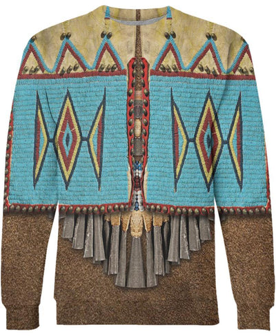 Native Pattern Blue 3D Hoodie - Native American Pride Shop