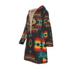 Native American Culture Pattern Horn Button Long Fleece Windbreaker WCS