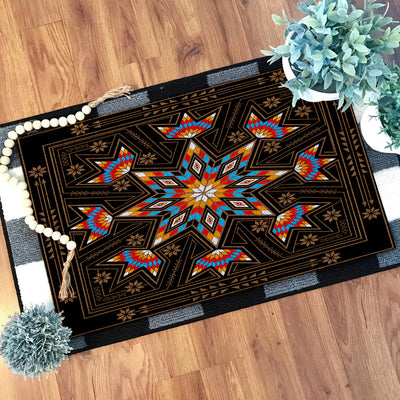 Black Geometric Native Doormat