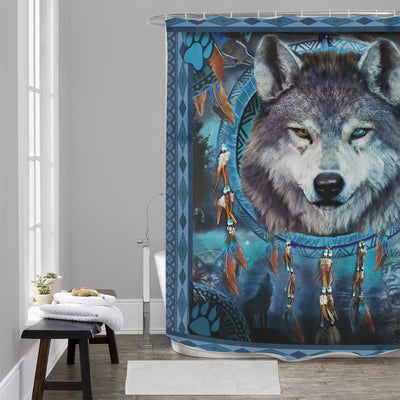 Native American Wolf Spirit Shower Curtains WCS