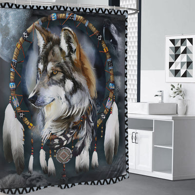 Wolf Native American Shower Curtains WCS