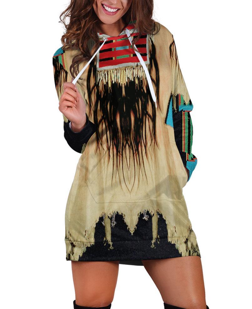 Native Patterns Pale Yellow Hoodie Dress WCS