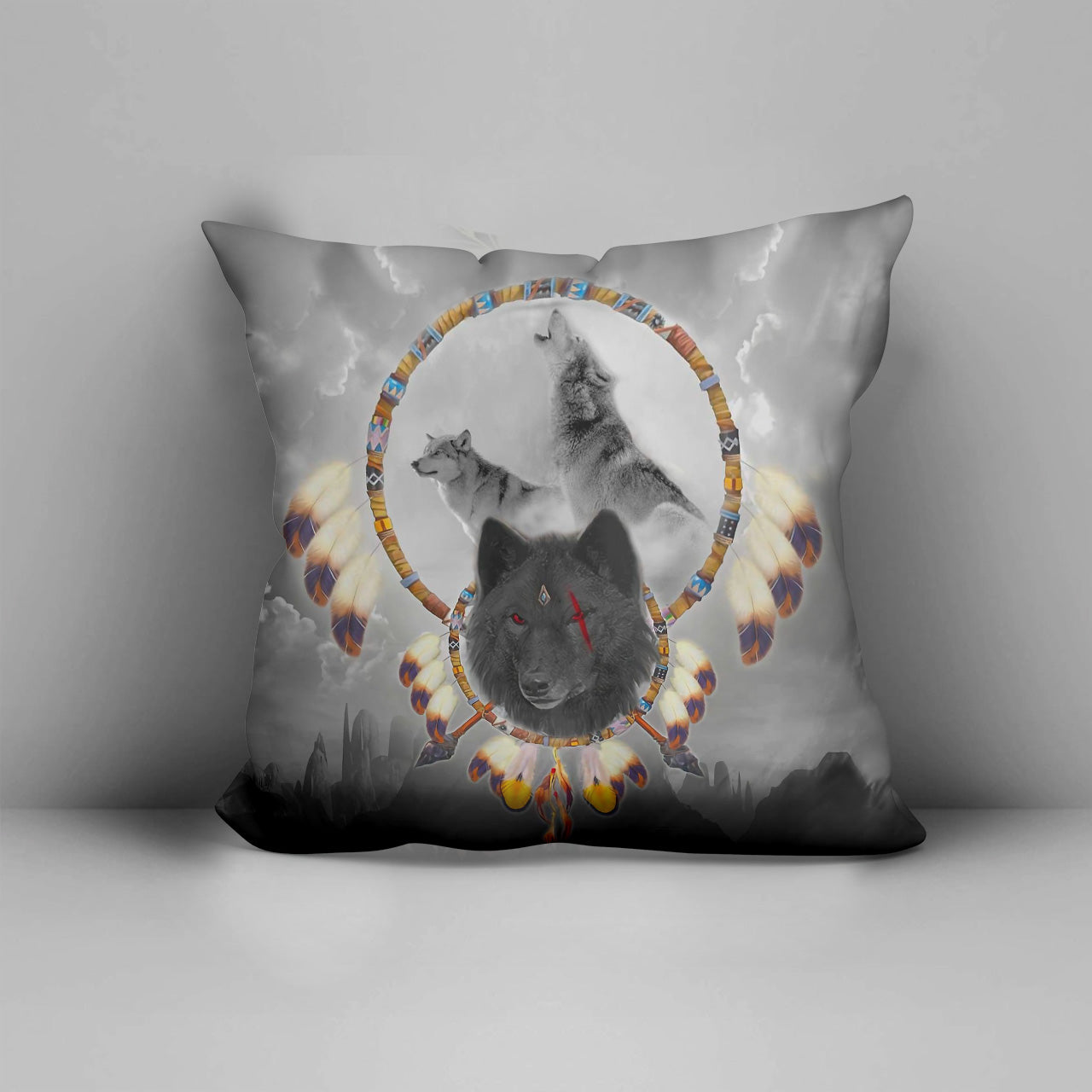 Wolf Native American Pillow Cover WCS