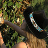 Blue White Red Yellow Seed Beaded Thunderbird Beadwork Cowboy Hat Band Belt WCS