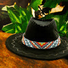 Handmade beaded Geometric White Multi-Colored loom Cowboy style Hatband