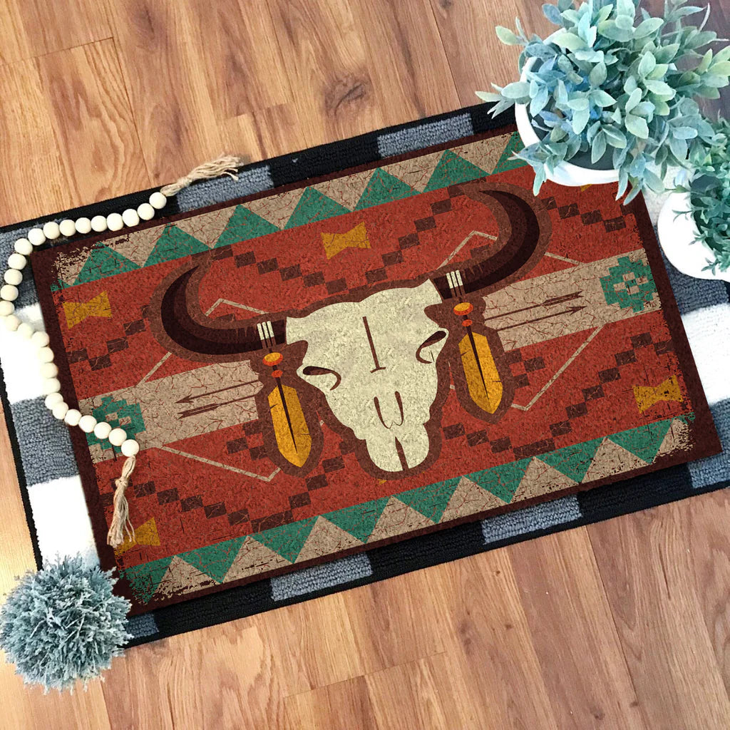 Bison Skull Native Doormat