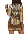 Native Brown Motifs Hoodie Dress WCS