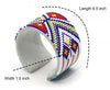 White Red Blue Geometric pattern handmade beaded cuff WCS