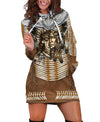 Native Brown Motifs Hoodie Dress WCS