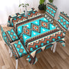 Blue Pattern Design Native American Tablecloth - Chair cover WCS